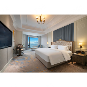 आधुनिक ठोस लकड़ी होटल बेडरूम फर्नीचर अपार्टमेंट और विला के लिए अनुकूलित आकार के वाणिज्यिक उपयोग 3-5 स्टार होटल - Product Image 2