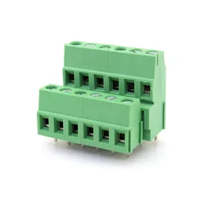 Conector de ângulo, cor verde, tipo plug-in, fêmea macho, conector pcb de 5.08mm, bloco terminal