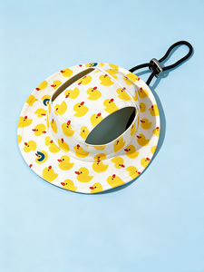 Chapeau d'été pour animaux de compagnie, mignon, dessin animé, protection UV, respirant, en polyester, couvre-chef d'extérieur avec ouvertures pour les oreilles pour chats - Product Image 5