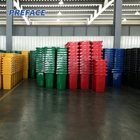 Tempat Sampah Plastik HDPE Industri Besar untuk Luar Ruangan dengan Pedal Kaki dan Tutup