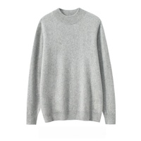 Pull en maille de luxe pour homme, col montant, 35% cachemire, 65% laine, avec logo personnalisé OEM, tricot décontracté automne-hiver