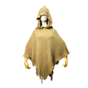 Venta al por mayor, poncho personalizado de gran tamaño, Jersey de punto pointelle, ropa de mujer de Sudáfrica, estilo mexicano - Product Image 2