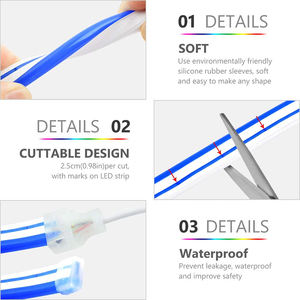 Неоновая Светодиодная лента SMD2835 на батарейках, 12 В постоянного тока, водонепроницаемая Неоновая Гибкая лампа для декора помещений, индивидуальный неоновый свет - Product Image 4