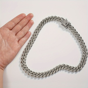 US LOCAL STOCK Hiphoppet Vente à Chaud Chaîne de Chien de Luxe en Alliage Diamant Étincelant Collier de Marche en Métal Sécurisé pour Grands Chiens - Product Image 5