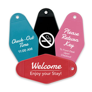 <b>Custom</b> Plastic <b>Custom</b> <b>Keychain</b> Promotional Rings Accessories Double Sided Retro Vintage Motel Hotel Room <b>Keychain</b> Tags - Product Image 3