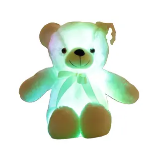 50厘米创意点亮LED泰迪熊毛绒玩具多彩发光泰迪熊给孩子们的圣诞礼物