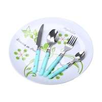 Ensemble de couverts en acier inoxydable avec manche en plastique, ustensiles de cuisine en tube PVC, vaisselle, 12 pièces