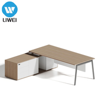 Bureau de direction en L moderne à prix d'usine avec armoire latérale en bois ergonomique pour manager, directeur, PDG, patron