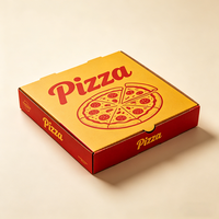 Boîte à pizza en papier kraft avec logo personnalisé, qualité alimentaire, 8, 10, 12, 14, 15, 16 pouces, boîte d'emballage pour pizza à emporter, carton ondulé