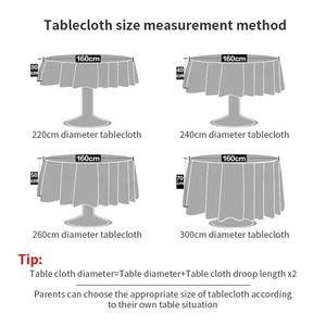 Custom Jacquard <b>Table</b> <b>Cloth</b> Wedding Polyester <b>Round</b> Printed Gray <b>Table</b> Cover for Event - Product Image 5