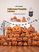 Accessoires décoratifs d'Halloween, lanternes citrouilles lumineuses et fantaisistes, pour usage intérieur, ornements d'ambiance de bar, articles de mise en scène, fabriqués en Chine