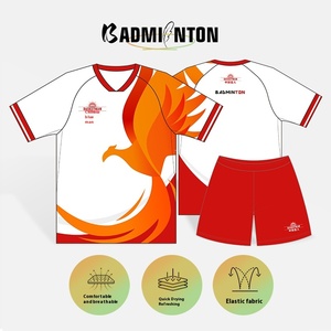 Conception personnalisée gratuite, faible MOQ, vêtements de tennis sur mesure, t-shirt de sport extensible à séchage rapide, anti-transpiration, maillot de badminton pour femmes - Product Image 2