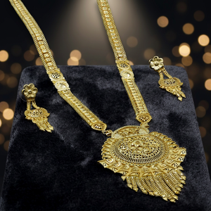 Conjunto de Joyería Larga Chapada en Oro de 14K, 18K, 24K al por Mayor, Collares de Moda con Diseño Floral de Latón Relleno de Oro - Product Image 3
