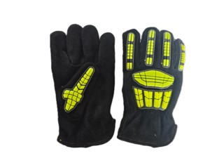 ANSI CUT 5 seviye petrol gazı koruyucu eldiven TPR kauçuk darbe inek bölünmüş deri anti-statik kaymaz gıda güvenli inşaat için - Product Image 4