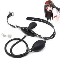 Bâillon buccal gonflable en silicone liquide, balle à bouche ouverte, jouet sexuel pour adultes, accessoire de bondage et de flirt passionné