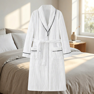 Accappatoio di Lusso in Pile con Collo a Scialle Personalizzabile per Uomo e Donna, Uso Domestico e Alberghiero - Product Image 2