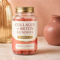Gummies au collagène et à la biotine - Soutien pour la peau, les cheveux et les articulations avec vitamines E et C, formule beauté