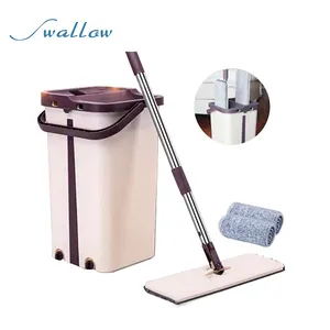 Floor Cleaning Droog Automatische Mop Emmer, Platte Magic Mop Met Emmer