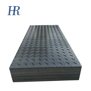 High Safety Anti Slip Wear-resistant Diamond Surface HDPE Material 4 * 8 Ground Protection Mats