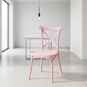 Sillas de Plástico Modernas y Minimalistas para Exteriores, Sillas Ligeras de Lujo para Comedor, Bodas y Banquetes, Diseño de Respaldo Cruzado - Product Image 3