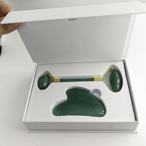 Rouleau de jade naturel en gros d'usine, Gua Sha en quartz rose pour massage facial, kit de rouleaux de jade pour le visage - Product Image 4
