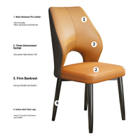 Chaises de salle à manger modernes en acier Kejue avec revêtement en cuir PU - Stables et écologiques pour la maison, les hôtels et les restaurants