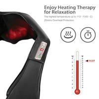 Shiatsu Rücken- und Nackenmassagegerät mit Wärmefunktion 8 Massagebälle Vibrierend Knetend für Nacken Schulter Bein Verwendung zu Hause & im Auto