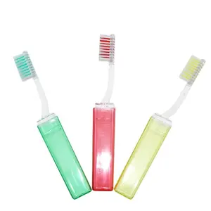 Toothbrush fornecedor alta qualidade escova dobrável fácil espera portátil curso dente escova