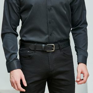 حزام جلدي فاخر مصنوع يدويًا بتصميم كلاسيكي أنيق مخصص للرجال، حزام كاجوال بني اللون مع إبزيم دبوسي - Product Image 6