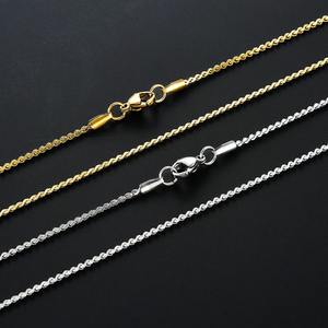 Collar de Acero Inoxidable en Forma de S Delgado, Ancho 0.9/1.2/1.6MM, Chapado en Oro y Plata, Cadena de Eslabones Brillantes para Colgantes, Joyería y Regalos - Product Image 4