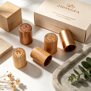 Tapas de madera de pino personalizadas para frascos de cosméticos, para lociones, cremas y contenedores de crema para ojos, embalaje OEM con grabado láser e impresión UV. - Product Image 5