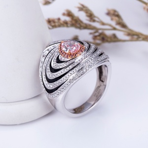 Messi Jewelry MSR-1063 <b>Lab</b> Created Diamond 18K Gold Fancy Color Wedding Band Ring Engagement Ring Gift for Women - Product Image 5