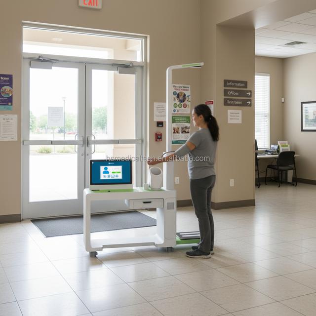 Huasheng Medical OEM Factory Price AI Intelligent Telemedicine Doctorless Diagnose Self-Check-In Touchscreen Solar-Powered