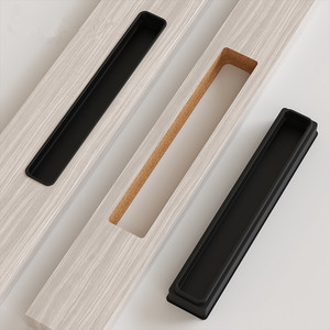 Aluminum Alloy Invisible Embedded Furniture Cabinet Door Handle <b>for</b> Wardrobe Dresser Kitchen-Contemporary Design - Product Image 2