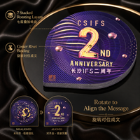 Disque rotatif personnalisé à 7 couches pour livres, cartes découpées, impression dorée à chaud, reliure parfaite, promotion anniversaire de centre commercial