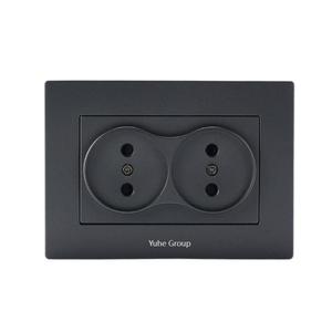Wall Mounted EU <b>Standard</b> Dual Outlet <b>Russian</b> German Ground Flame-retardant PC Socket Pane IP20 Rated Minimalist Style 86x146mm - Product Image 1