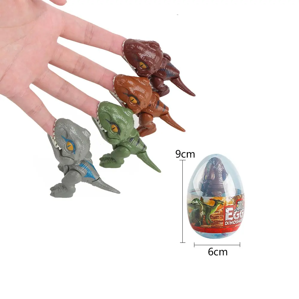 Mini huevo de dinosaurio flexible, juguete para dedo, novedad