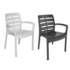 Borneo Anthracite '<b>Stackable</b> <b>Chair</b> with Armrests for Exterior Accessories - Product Image 1