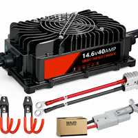 Pengisi Daya Baterai Lithium 14.6V 40A LiFePO4 12V IP67 Tahan Air Adaptor Universal Tertutup untuk Sepeda Motor/Skuter