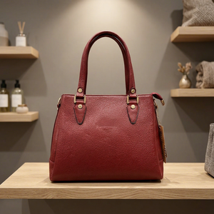 Sac à main décontracté pour femme en cuir véritable 100% BS INTERNATIONAL, fabriqué en Inde, léger, pliable, grande capacité, fermeture éclair - Product Image 1