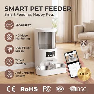 Distributeurs automatiques de <span class=keywords><strong>nourriture</strong></span> <span class=keywords><strong>pour</strong></span> animaux de compagnie, élégants, modernes, durables, avec caméra, 4L, double bol, batterie rechargeable, contrôle WiFi via l'<span class=keywords><strong>application</strong></span> Tuya, <span class=keywords><strong>nourriture</strong></span> <span class=keywords><strong>pour</strong></span> chats - Product Image 1