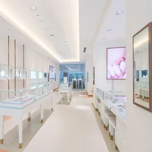 Penjualan terlaris kustom Showroom perhiasan desain kabinet tampilan solusi tampilan furnitur perhiasan