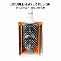 Brosse de toilette populaire à double face incurvée en TPR pour l'élimination des taches tenaces, nettoyage de la salle de bain