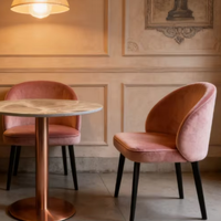 Chaise de luxe ronde en pierre frittée et velours, mobilier de siège pour hôtels, cafés et restaurants