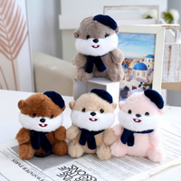 Porte-clés en peluche Otter Kawaii doux de 4 pouces, jouets en peluche de dessin animé pour enfants, animaux en peluche pour machine à griffes