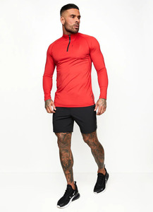 Nhà Máy Cơ Bắp Phù Hợp Với Thể Thao Mens Áo Nỉ Phòng Tập Thể Dục Mặc Độ Ẩm Wicking Dài Tay Áo Nửa Zip Kéo Hơn Áo Cho Nam Giới - Product Image 3