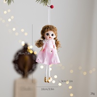 Pendentif Poupée Ange en Peluche, Ornement de Noël en Tissu avec Jupe en Dentelle, Décoration d'Intérieur, Cadeau Adorable, Style Instagram