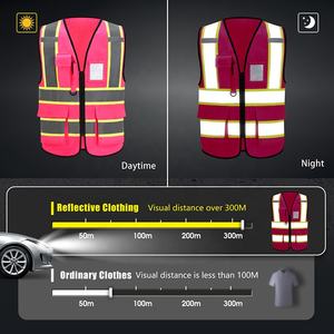 Gilet de sécurité réfléchissant haute visibilité pour femmes et hommes, fermeture éclair sur le devant, conforme aux normes ANSI/<span class=keywords><strong>ISEA</strong></span> - Product Image 3