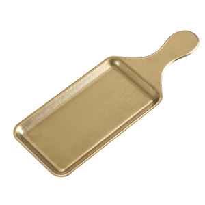 Retro Gold Stainless Steel Plate 27-27.9cm Solid Color Microwave Safe For Snack Barbecue Sushi Hot Pot - Product Image 4