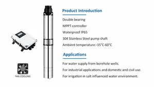 Pompe submersible solaire haute pression, pompe à eau de surface solaire DC pour l'irrigation - Product Image 5